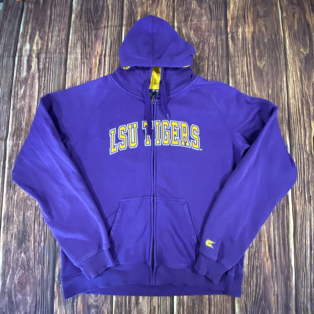 LSU Tigers Men's Purple Full-Zip Hoodie XXL Official NCAA Team Spirit